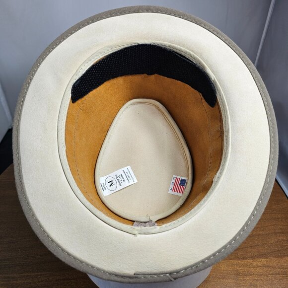 Eco Soho Leather / Fabric Fedora American Hat Makers | Burgundy | Medium RARE - Picture 9 of 10